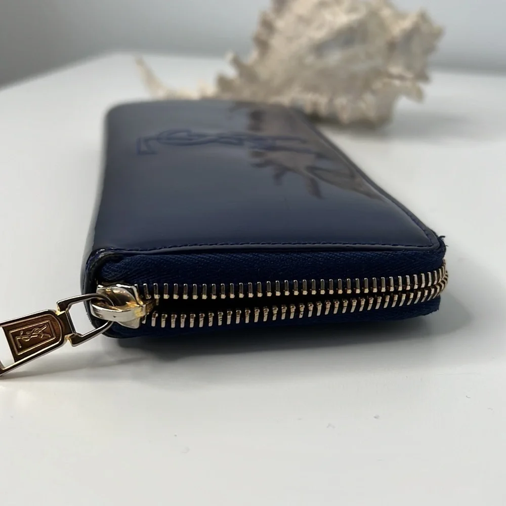 Saint Laurent Belle de Jour blue Patent leather YSL monogram continental wallet - Picture 8 of 8
